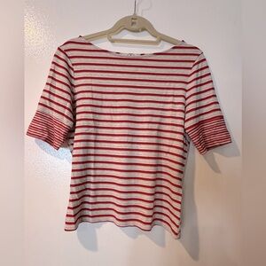 Three dots red/cream striped T-shirt